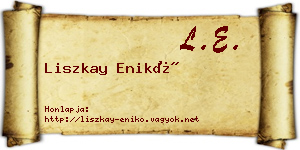 Liszkay Enikő névjegykártya